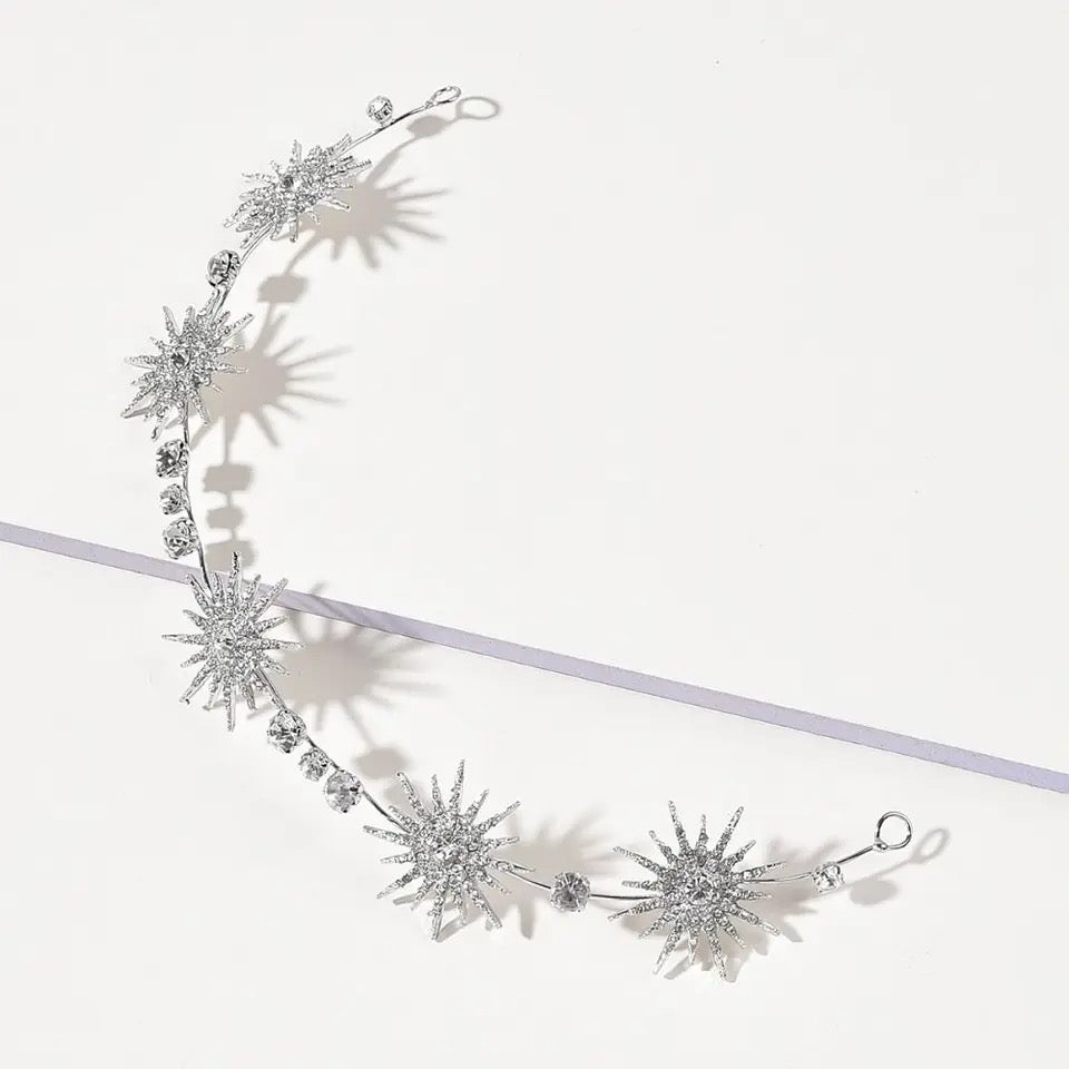 Star Crown Crystal Bridal Tiaras Rhinestone Pageant Diadem Bride Star Headdress Wedding Hair Accessories Tiara De Noiva