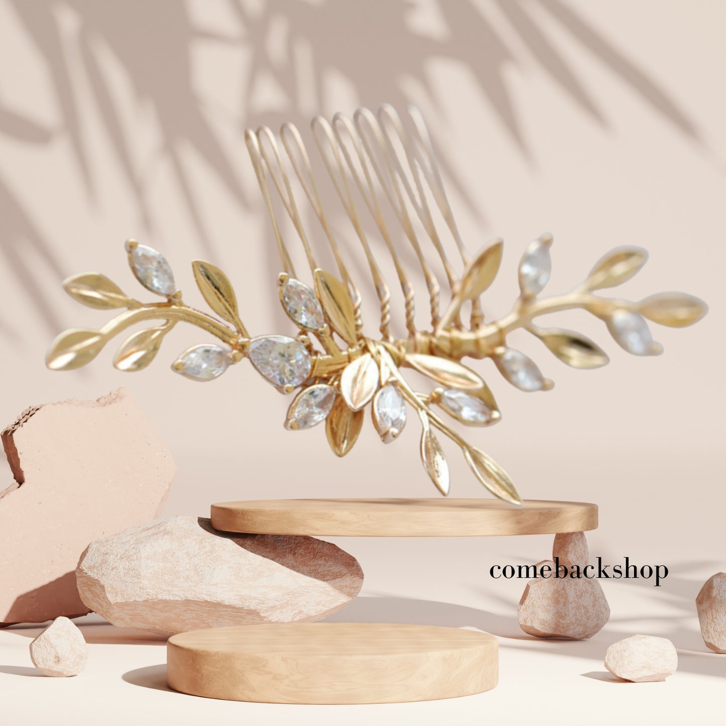 Gold Wedding Hair Comb-Handmade Bridal Hair Clip Wedding Hair Accessories for Women