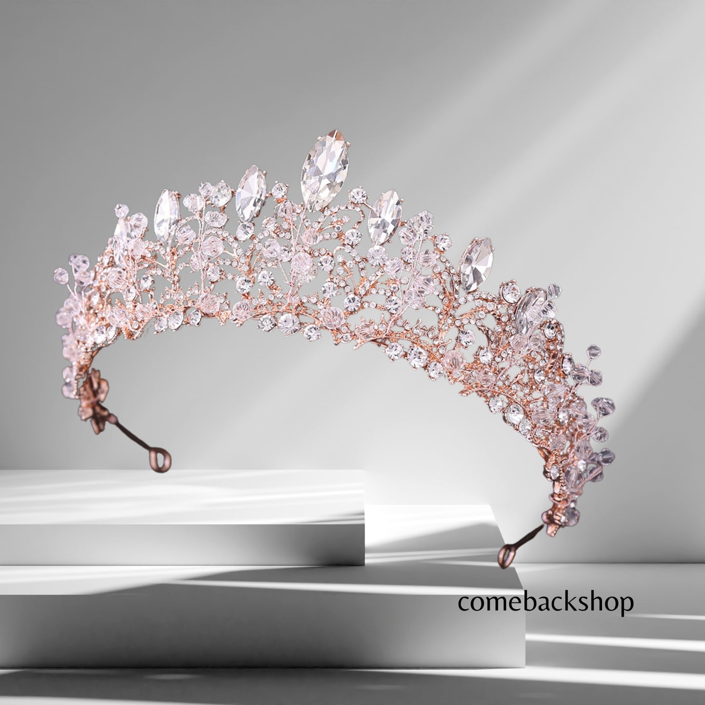 Pink Crown for Women Pink Queen Crowns for Girls Princess Baroque Crystal Rhinestone Bridal Tiara for Bride Costume Party