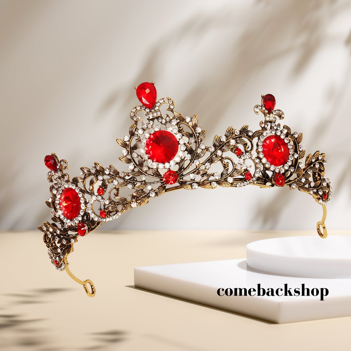 Red Princess Tiara for Little Girls Crystal Hair Accessories for Wedding Prom Bridal Birthday Party Halloween Costume Christmas Gifts