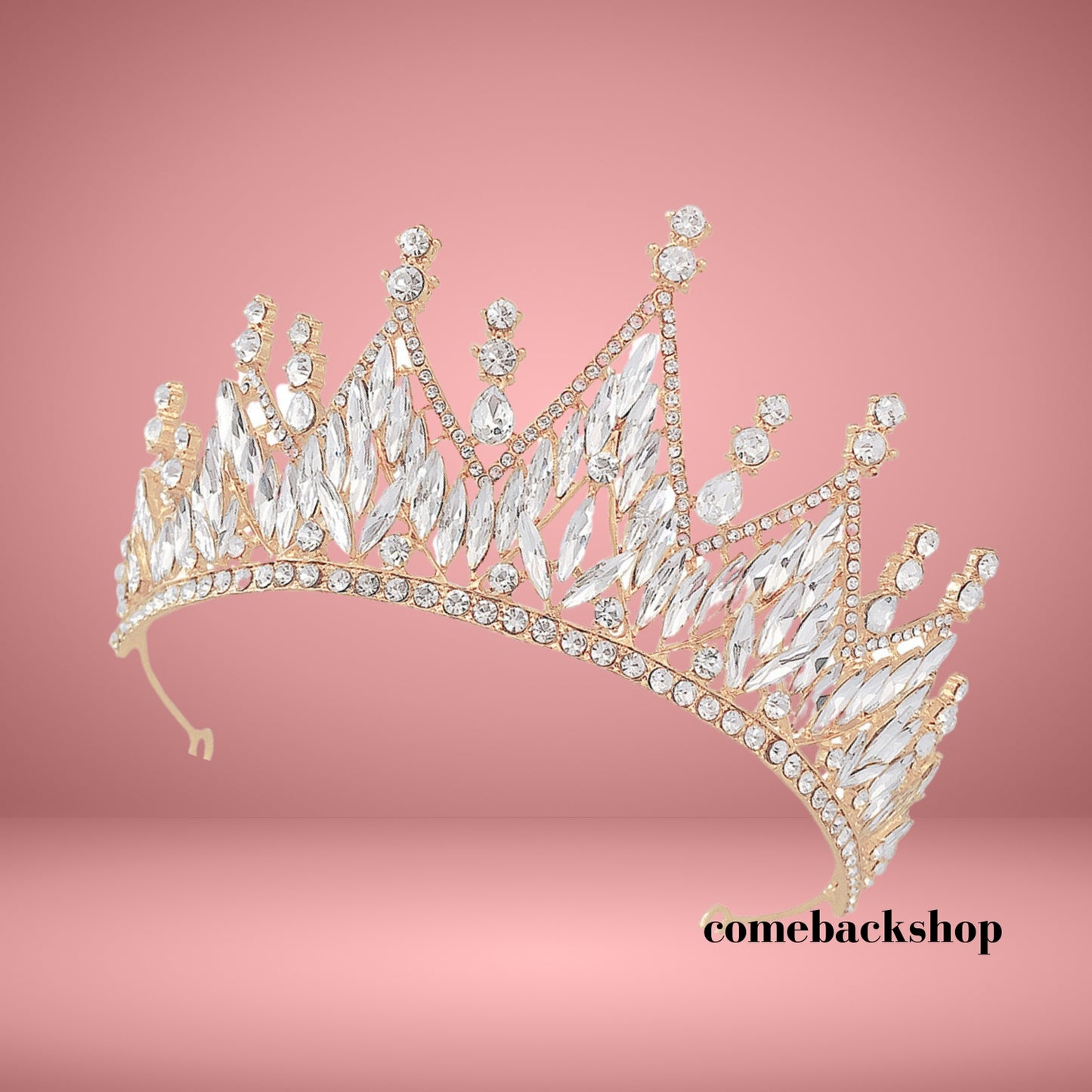 Princess Crown and Tiara for Women Princess Gold Tiara Queen Costume Crystal Rhinestone Crown for Bride Bridal Girl Ladies Wedding Prom Birthday Festival Party