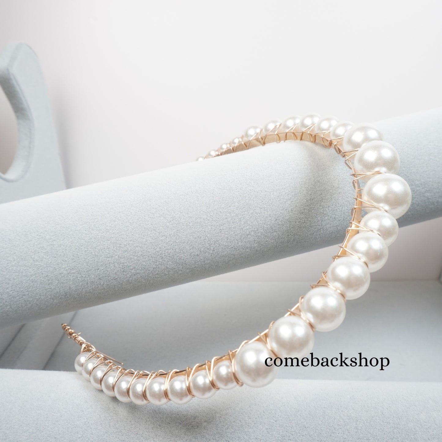 Gold Bridal Headband Pearl Tiara for Women Rhinestone Wedding Hair Accessories Bridesmaid Headpieces for Prom Pageant Birthday Party