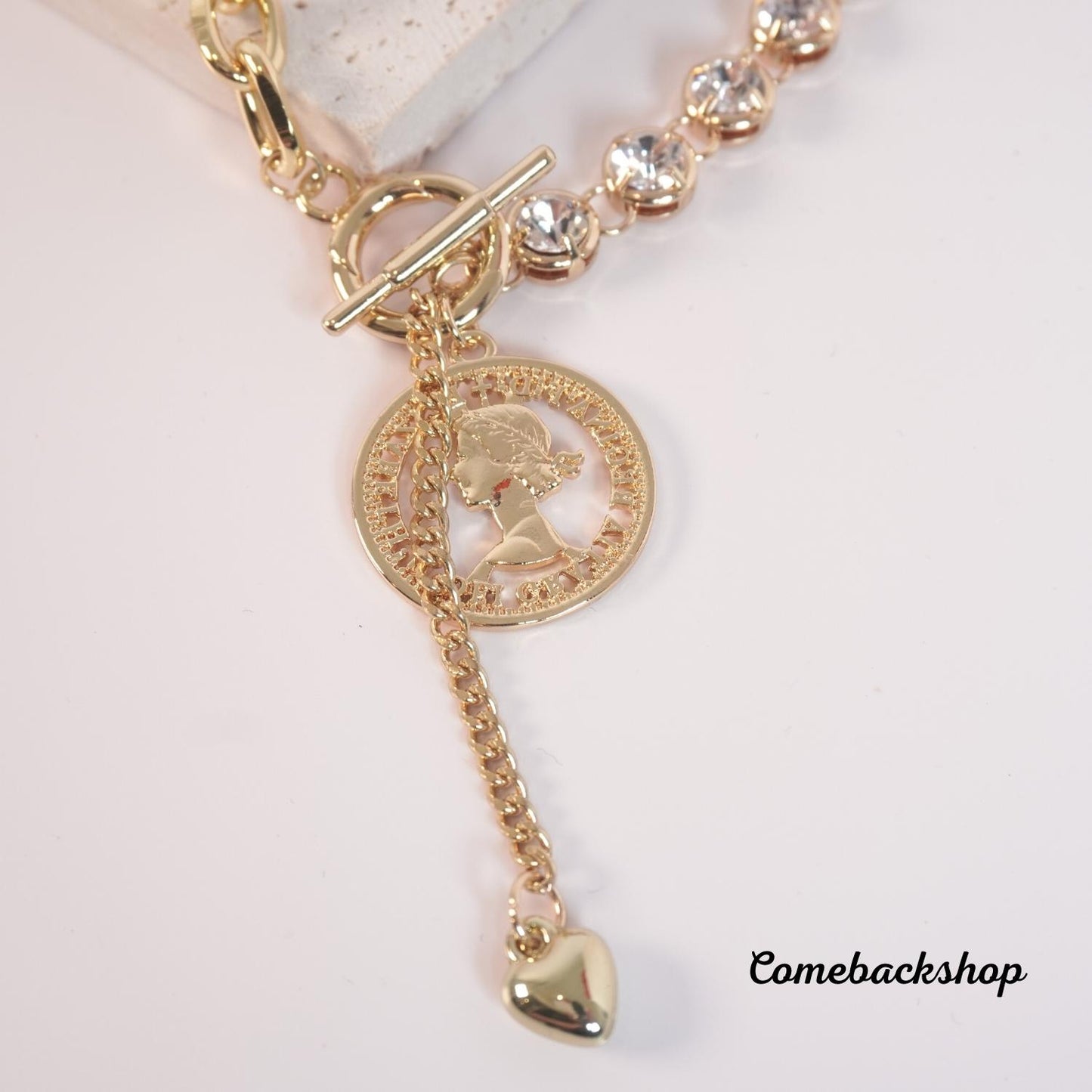 Crystal Zircon Cross Pendant Necklace for Women Girl's Crystal Chain Necklace Punk Party Jewelry