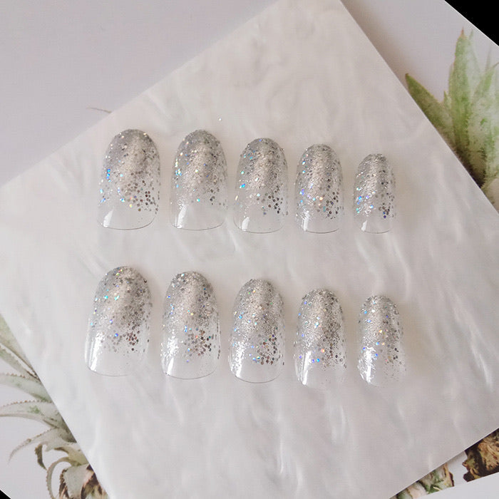 round press on nails, Dripping Shape Heart Bride nail tips,fake nail