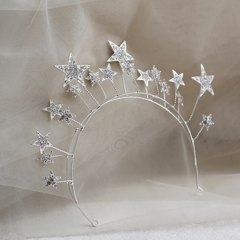 Baroque Vintage Royal Queen King Round Crystal Wedding Crown Bridal Tiaras and Crowns Diadem Bride Hair Jewelry,Swarovski