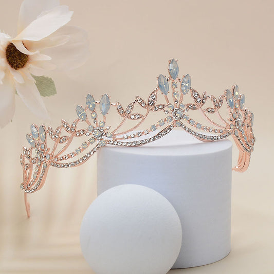 Tiara Bridal Shell Floral Hairband Headpiece Wedding Hair Accessories Headbands Birthday party crown rose gold