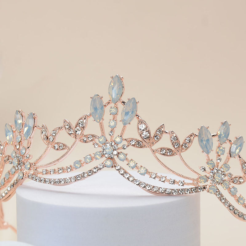 Tiara Bridal Shell Floral Hairband Headpiece Wedding Hair Accessories Headbands Birthday party crown rose gold