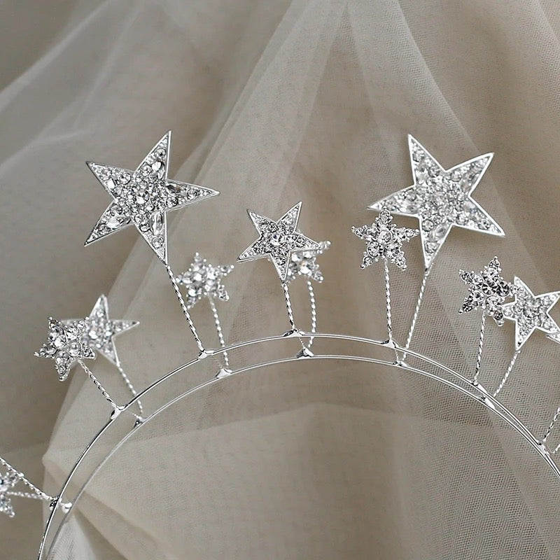 Baroque Vintage Royal Queen King Round Crystal Wedding Crown Bridal Tiaras and Crowns Diadem Bride Hair Jewelry,Swarovski