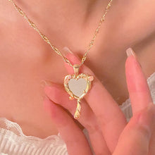 Load image into Gallery viewer, Unique Mirrored Pendant Necklace Heart Mirrored Charm Clavicle Chain for Women