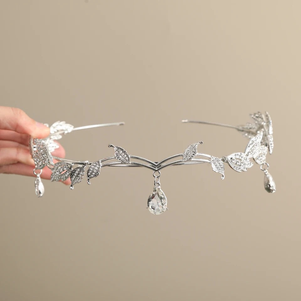 Silver Color Crystal Bridal Tiaras Crown Rhinestone Pageant Diadema Collares Headpieces Wedding Hair Accessories