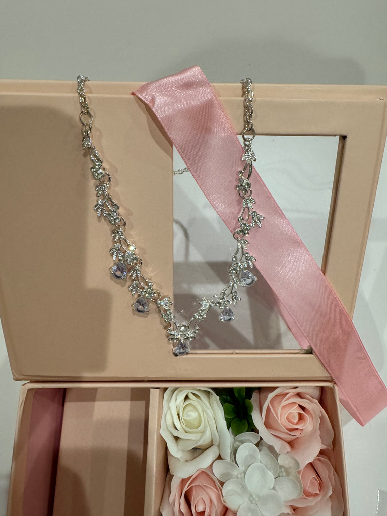 Rose Jewelry Gift Box Valentine's Day Marriage Acrylic Ring Boxes Necklace Storage Rose Jewelry Display Rack