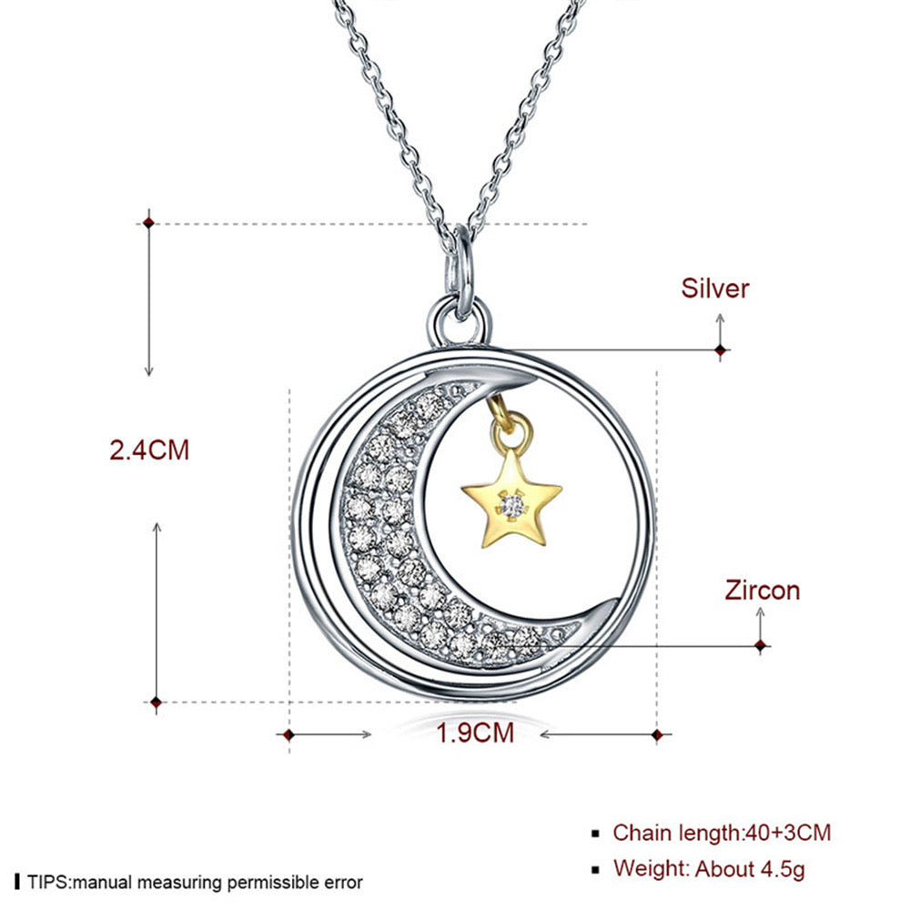 Zircon Pendant Necklace With Gift Box Card Party Holiday Birthday Gift For Sister Decorative Accessories