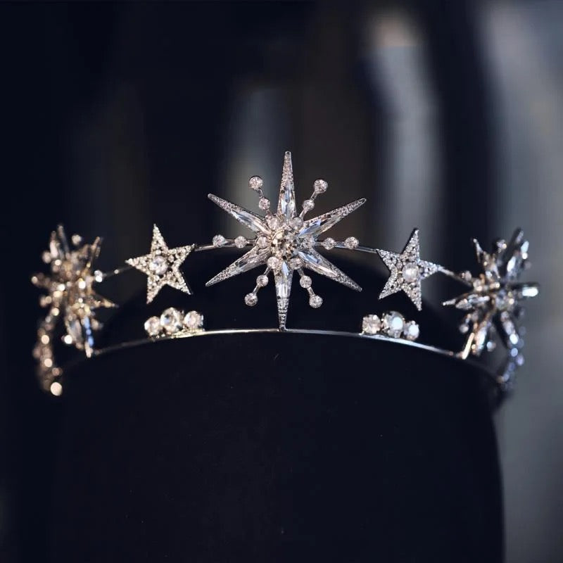 Star tiara crown queen wedding headband bridal jewelry prom dress birthday gifts bridesmaids dress