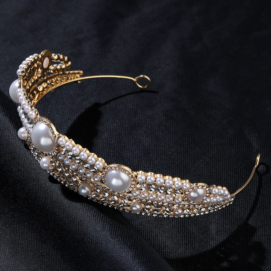 Gold Crystal Leaf Bridal Jewelry Sets Rhinestone Crown,Swarovski pear headpiece,party crown