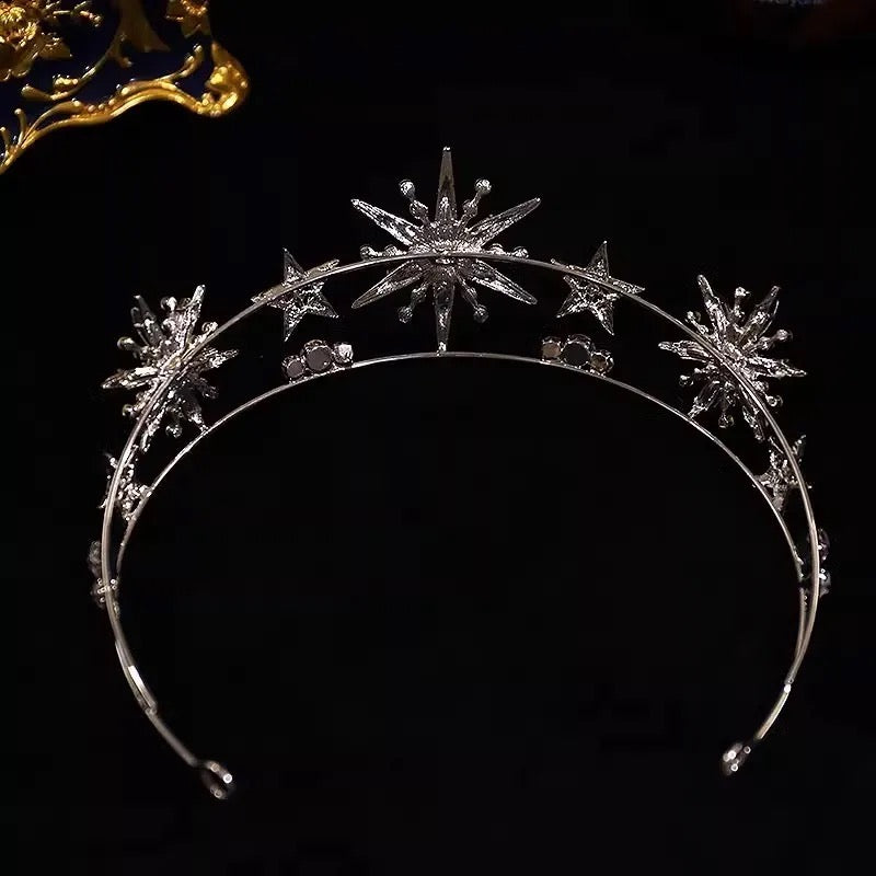 Star tiara crown queen wedding headband bridal jewelry prom dress birthday gifts bridesmaids dress