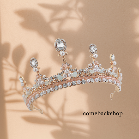 Tiaras And Crowns Luxury CZ Pearl Princess Pageant Engagement Wedding Hair Accessories For Bridal Jewelry Shine Crystal Crown