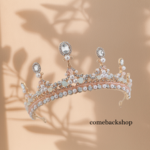 Load image into Gallery viewer, Tiaras And Crowns Luxury CZ Pearl Princess Pageant Engagement Wedding Hair Accessories For Bridal Jewelry Shine Crystal Crown