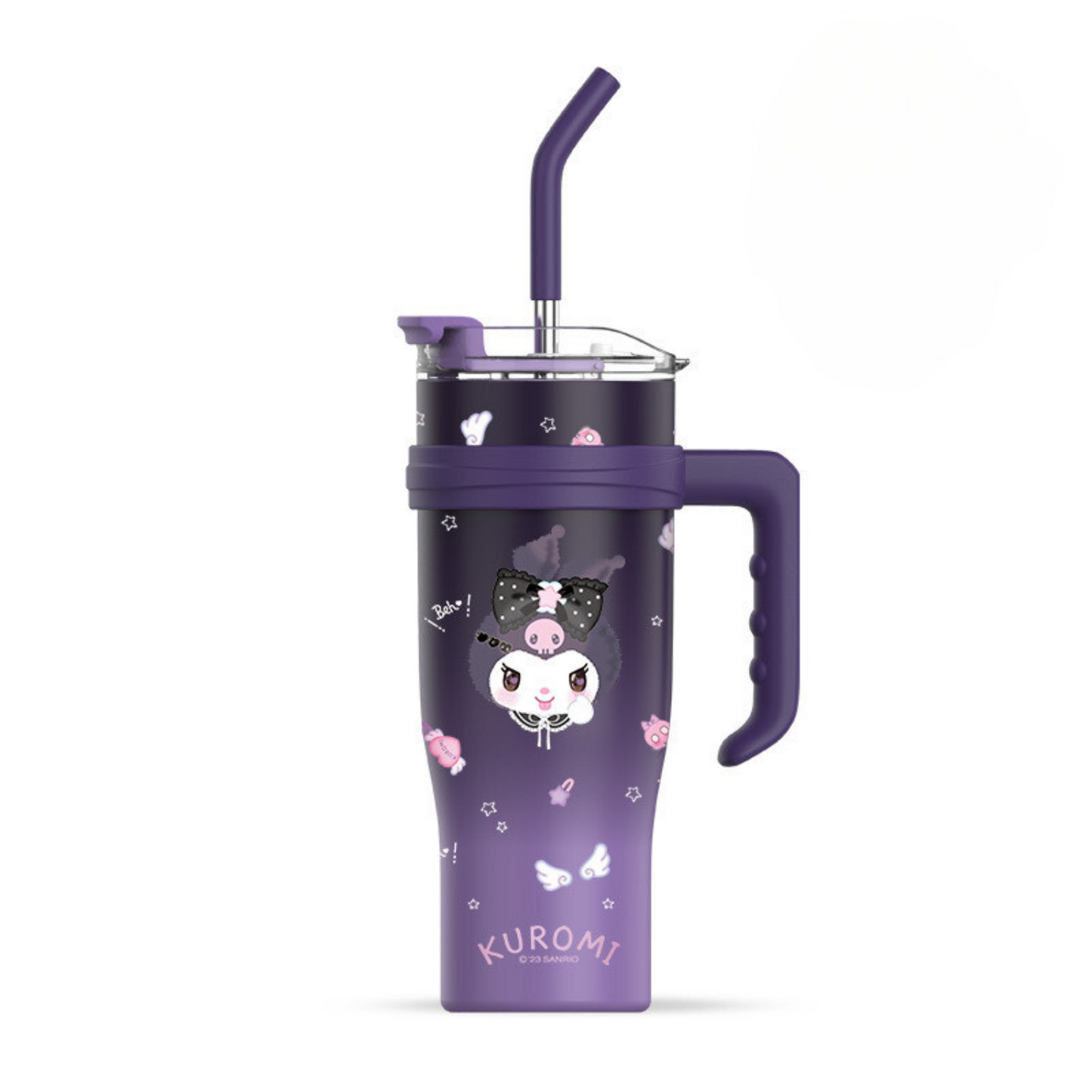 1200ml Kuromi Water Cup Vacuum Flask Cute Stainless Steel High Capacity Insulated Mug
