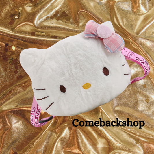 Kawaii Sanrio Hello Kitty Mini Shoulder Bag Cartoon Messenger Plush Backpack Earphone Storage Bag for Girl Kids Cute Rucksack