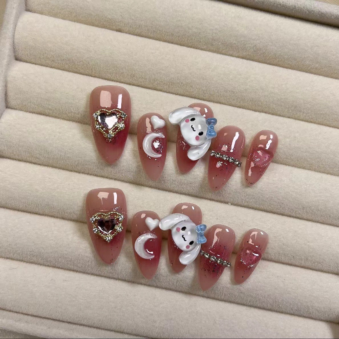 Cinnamon roll cute Handmade Press on nails,fake nails,nails,nail art