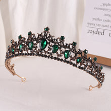 Load image into Gallery viewer, Green Wedding Hair Accessories Alloy Bridal Tiaras Gold birthday party gift prom dress tiara hair piece