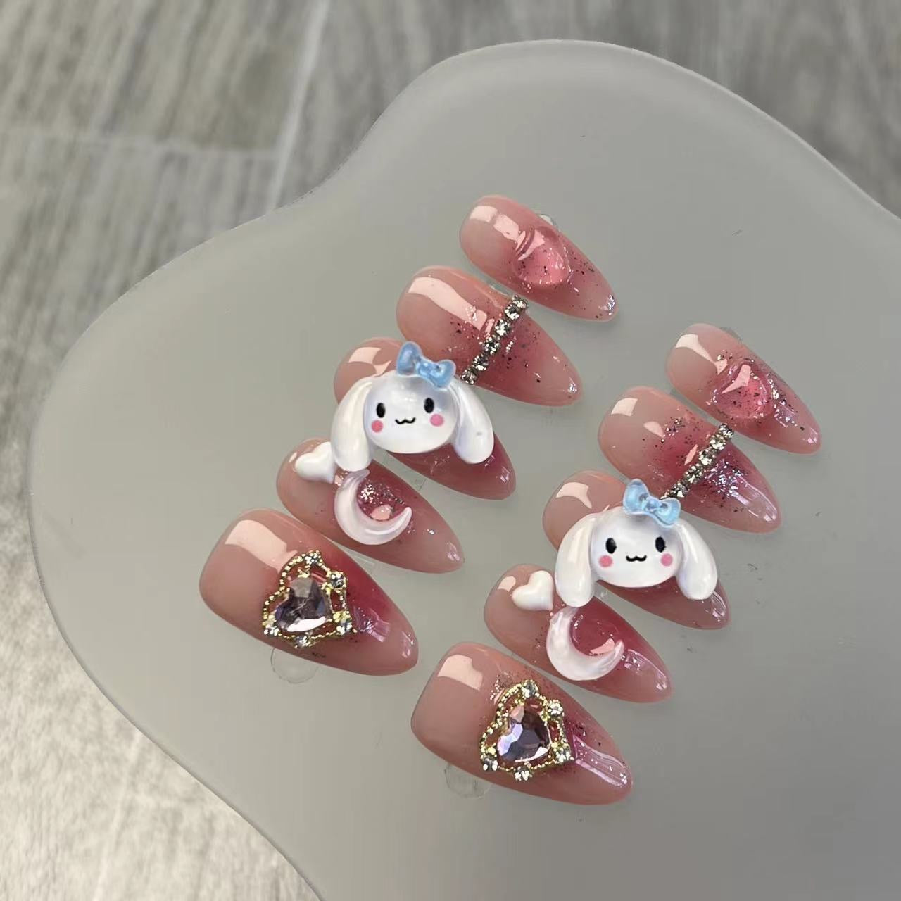 Cinnamon roll cute Handmade Press on nails,fake nails,nails,nail art