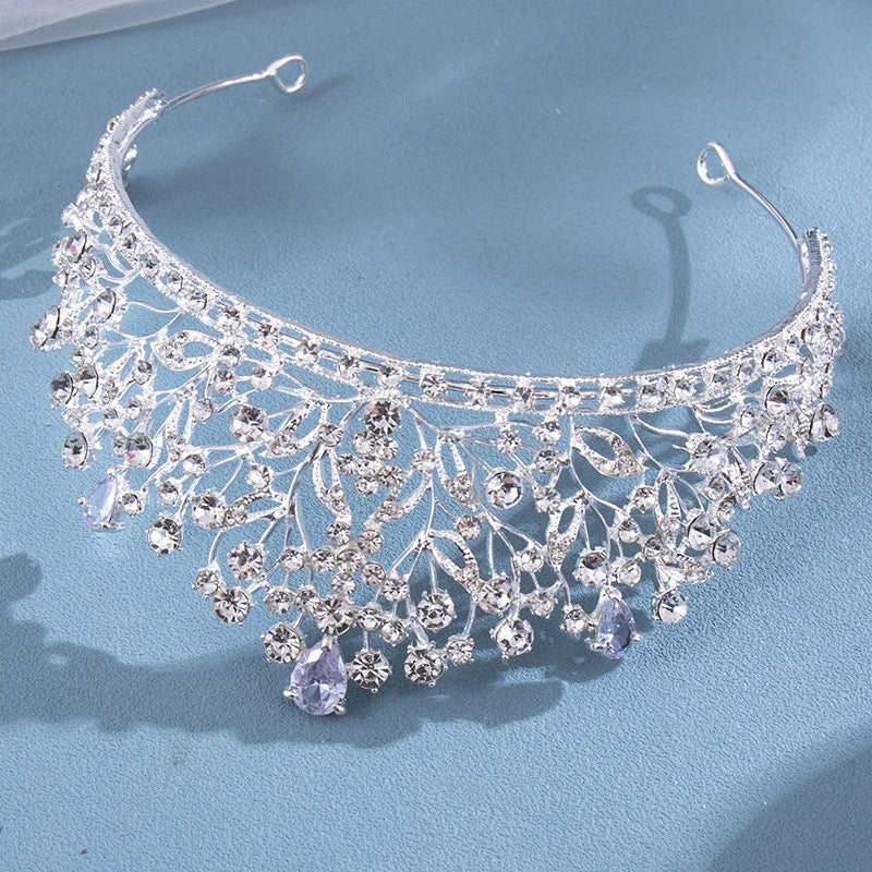 Wedding Tiara for Bride,Fairytale Princess Crown for Women Girls, Bridal Pageant Tiara Headband, Rhinestone Prom Party