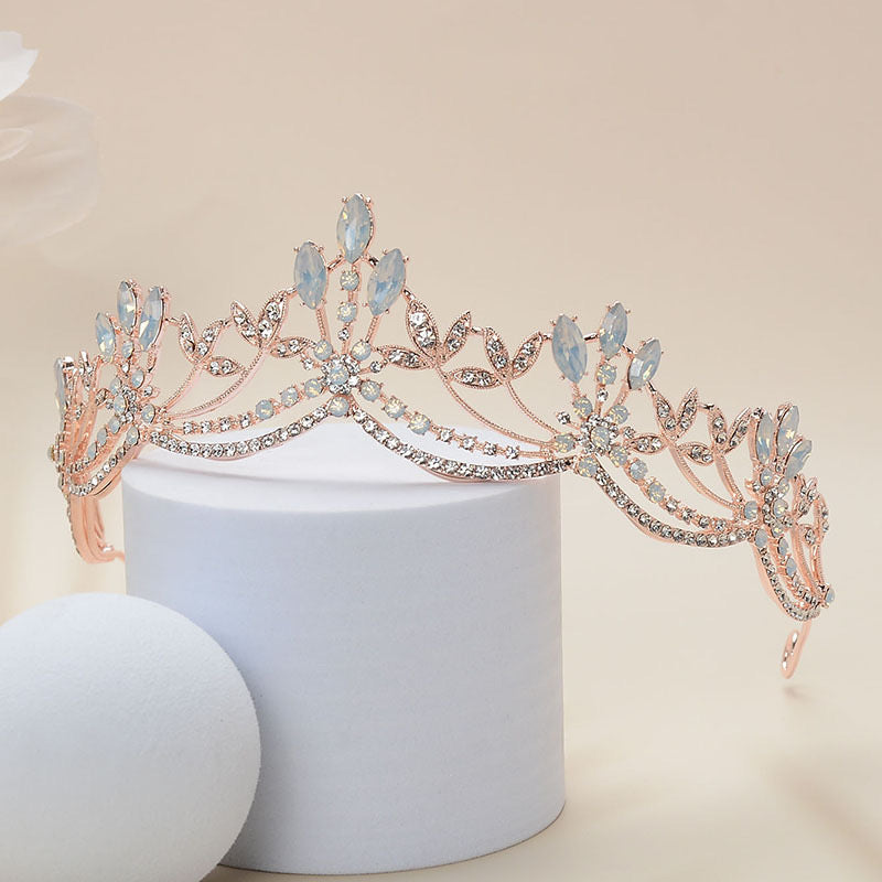 Tiara Bridal Shell Floral Hairband Headpiece Wedding Hair Accessories Headbands Birthday party crown rose gold