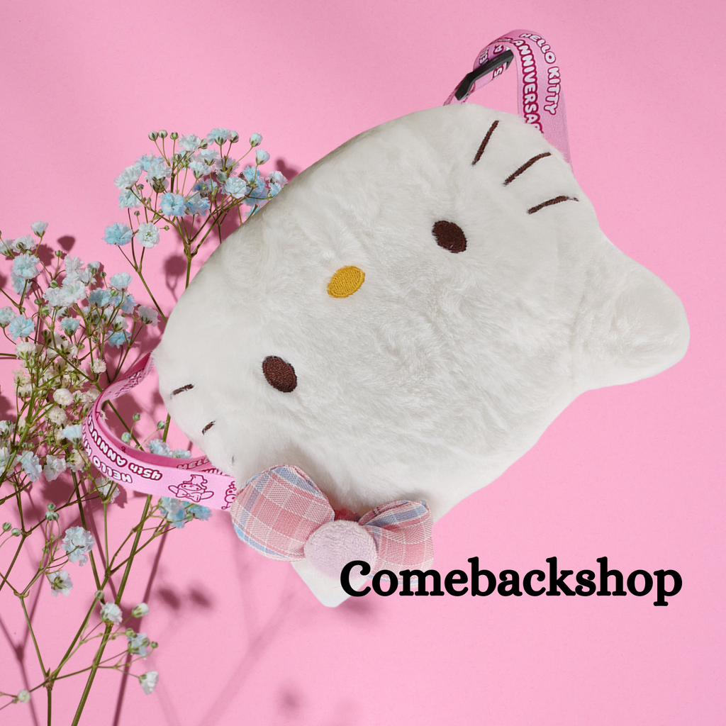 Kawaii Sanrio Hello Kitty Mini Shoulder Bag Cartoon Messenger Plush Backpack Earphone Storage Bag for Girl Kids Cute Rucksack