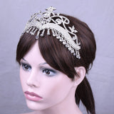 Baroque Crystal Wedding Headdress Princess Rhinestone Headband silver drop tiara crown bridal jewelry