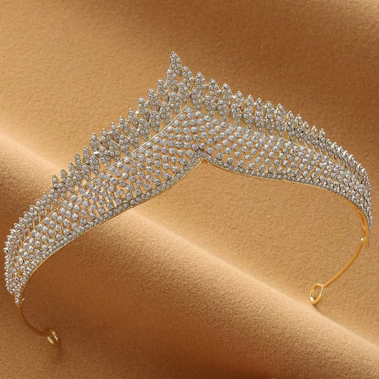 Gold Bridal Crown Wedding Tiara Sweet 16 Crown Crystal Bridal Crown Princess Crown Princess Tiara Communion Crown Birthday Crown