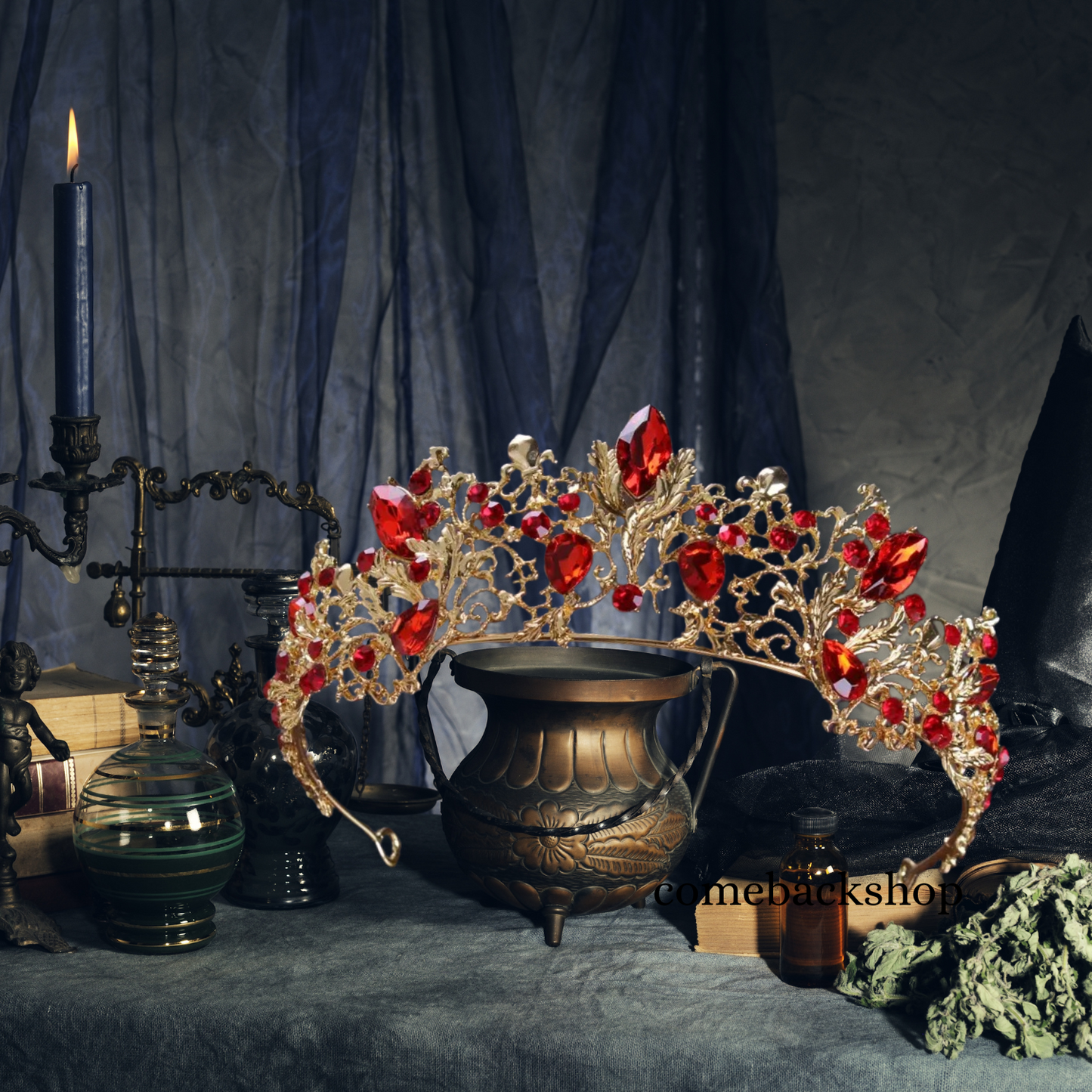 Baroque Red Crystal Tiaras And Crowns Prom Rhinestone Bridal Diadem Crown Taira For Women Wedding Hair Accessories Jewelry Crown