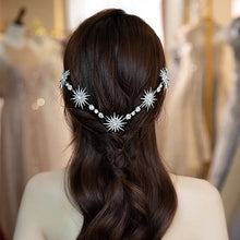 Load image into Gallery viewer, Luxury Sparkly Crystal Star Tiaras Crowns Hair Hoop Silver Plated Bride Headdress Rhinestone Hairbands Wedding Hair Accessories