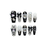 Hand-painted Wearable Nails Cute Y2K Purple Kuromi Nails Manicure Patch Finished Products Wholesale Kawaii Gift