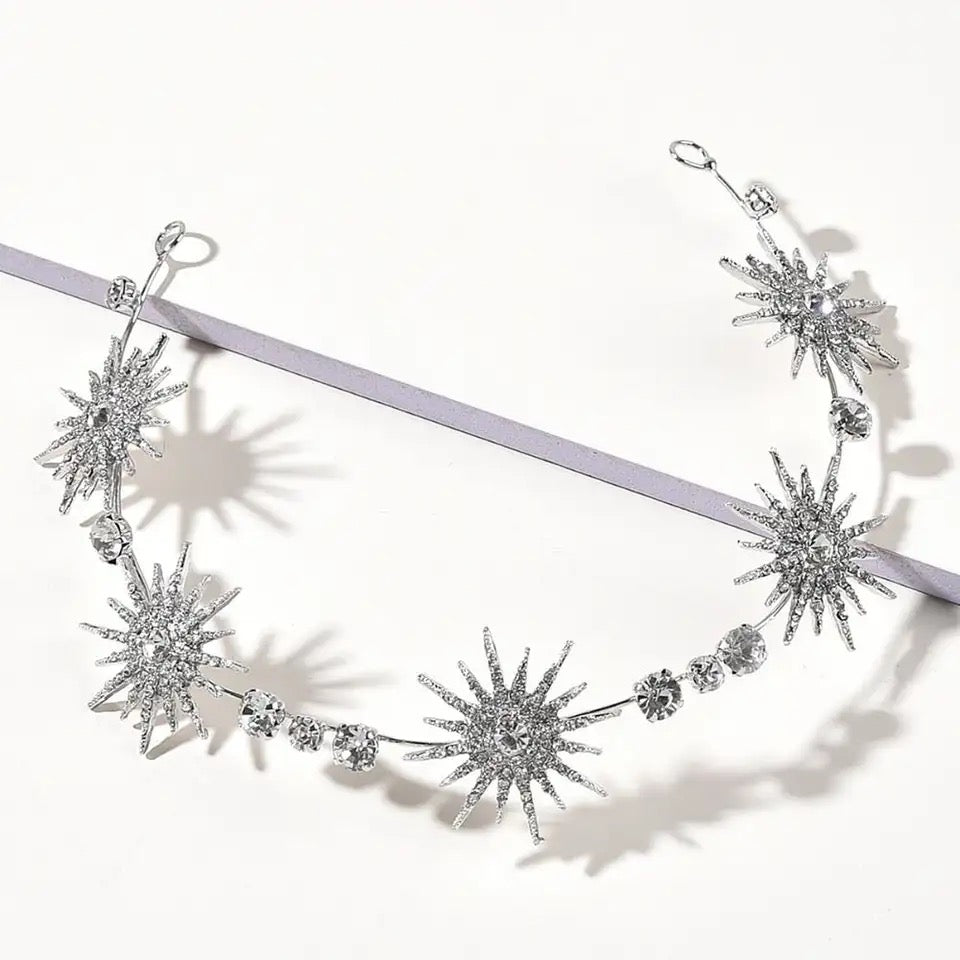 Star Crown Crystal Bridal Tiaras Rhinestone Pageant Diadem Bride Star Headdress Wedding Hair Accessories Tiara De Noiva