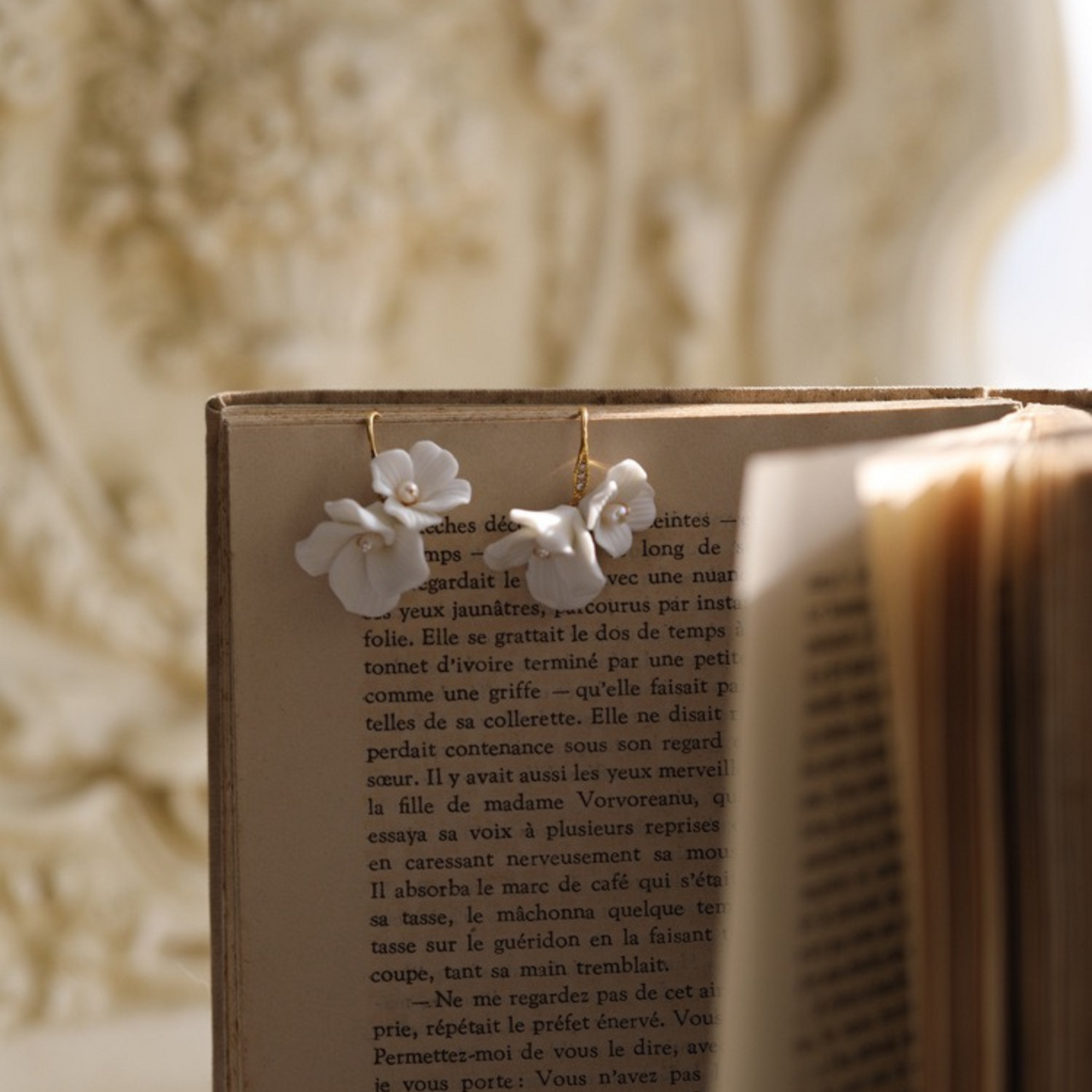 Flower Drop Earrings, Flower Dangle Earrings, Dainty Earrings, Floral Earrings, Long Drop Flower Earrings