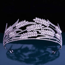 Load image into Gallery viewer, Luxury Crystal Leaf Bridal Tiaras Crown Headwear Rhinestone Pageant Prom Diadem Bride Headbands Wedding Hair Accessories