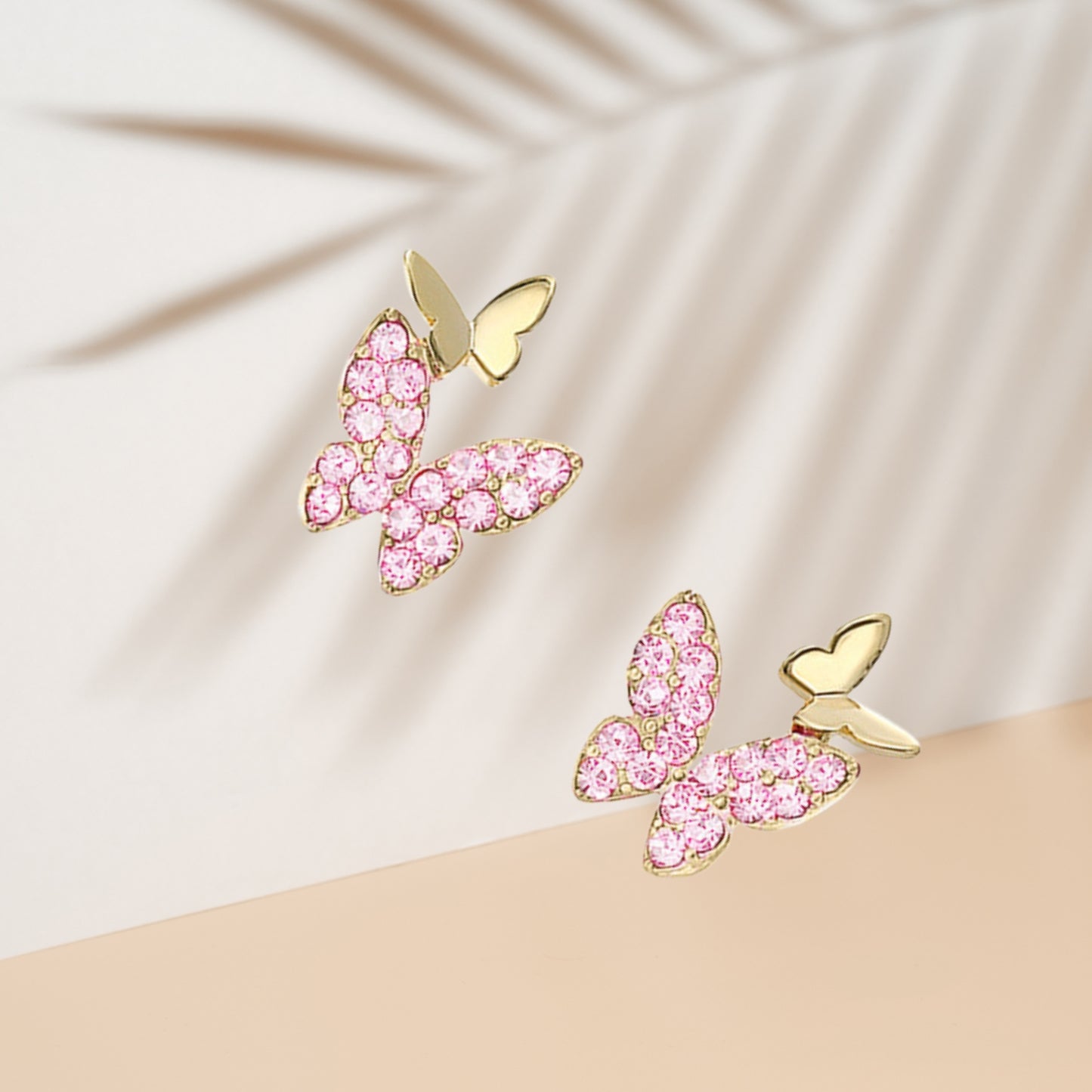 Butterfly Earrings for Women,Crystal Gemstone Butterfly Stud Earring, Anniversary Birthday Butterfly Jewelry Gifts for Women Grils