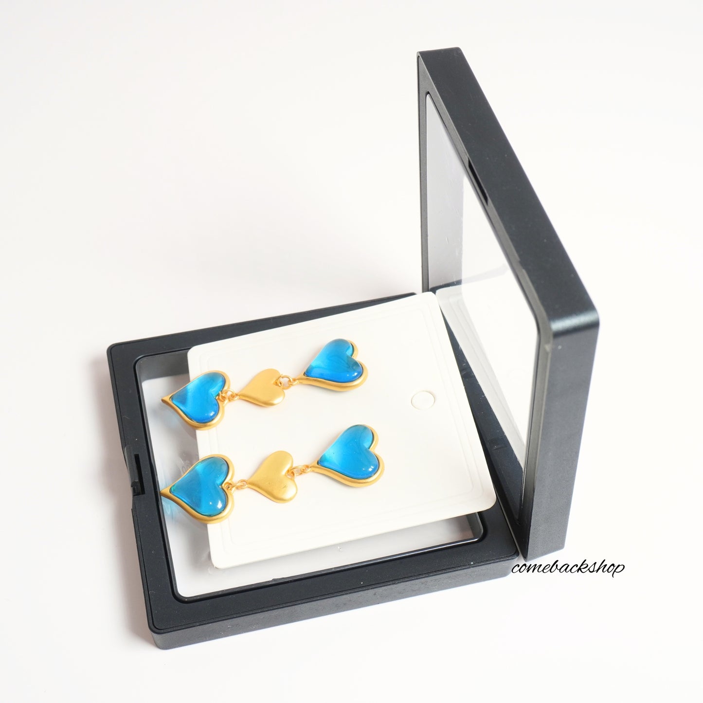 Teardrop Earrings for Women Girls Geometric Drop Statement Earrings Blue