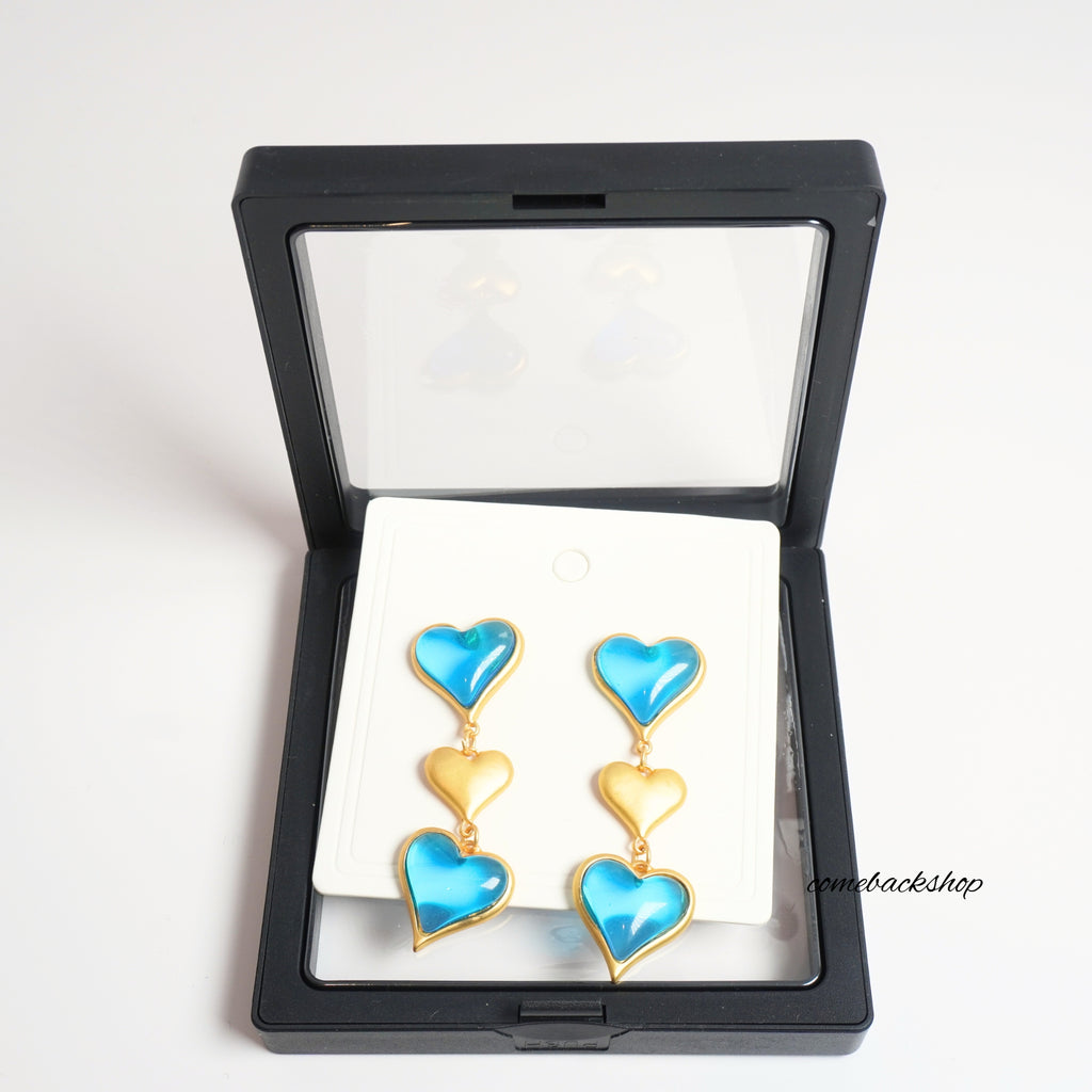 Teardrop Earrings for Women Girls Geometric Drop Statement Earrings Blue