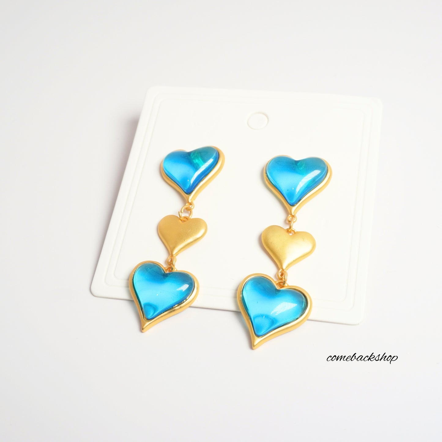 Teardrop Earrings for Women Girls Geometric Drop Statement Earrings Blue