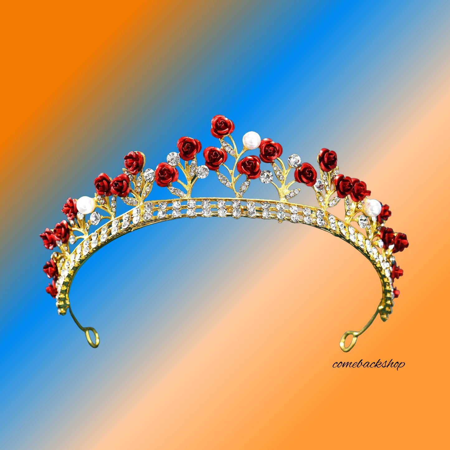 Crowns and Tiaras Hair Accessories for Wedding Prom Bridal Party Halloween Costume Christmas Gifts,Swarovski,red rose