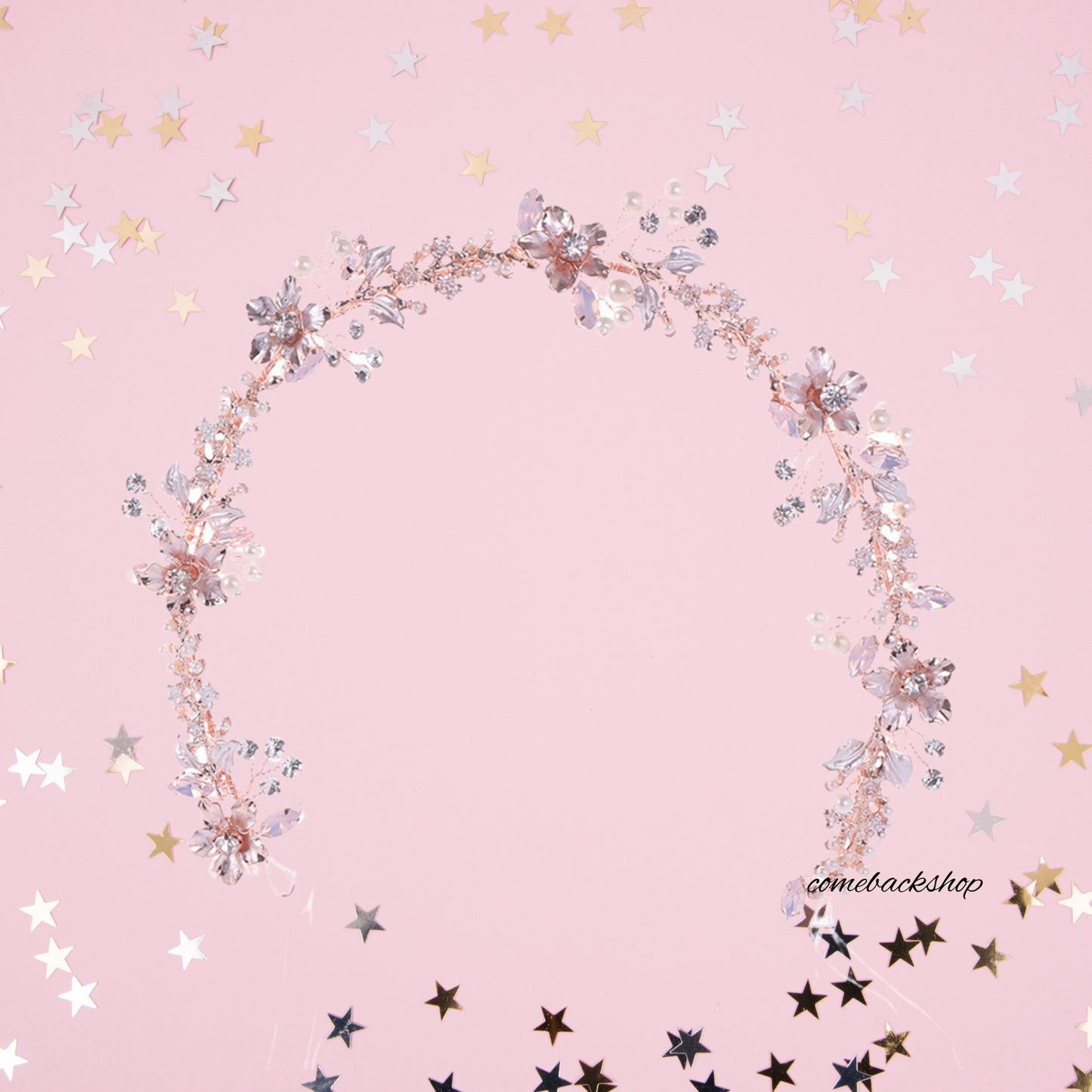Hairband pink crystal wedding bride tiara headband prom dress sweet