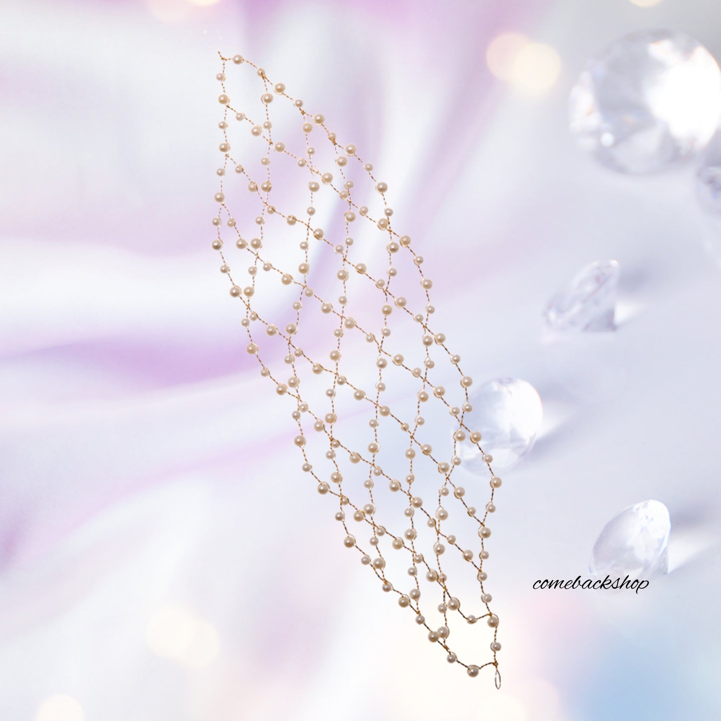 Pearl handmade Bridal Headband Crystal Wedding Headpieces for Bride Pearl Hair Vine Wedding Hair Accessories for Flower Girl Bridesmaid