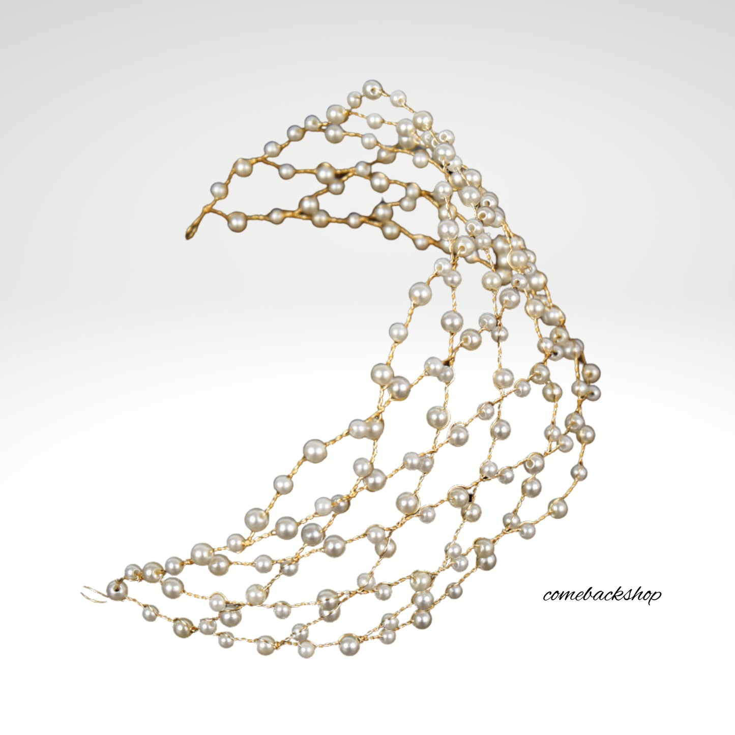 Pearl handmade Bridal Headband Crystal Wedding Headpieces for Bride Pearl Hair Vine Wedding Hair Accessories for Flower Girl Bridesmaid
