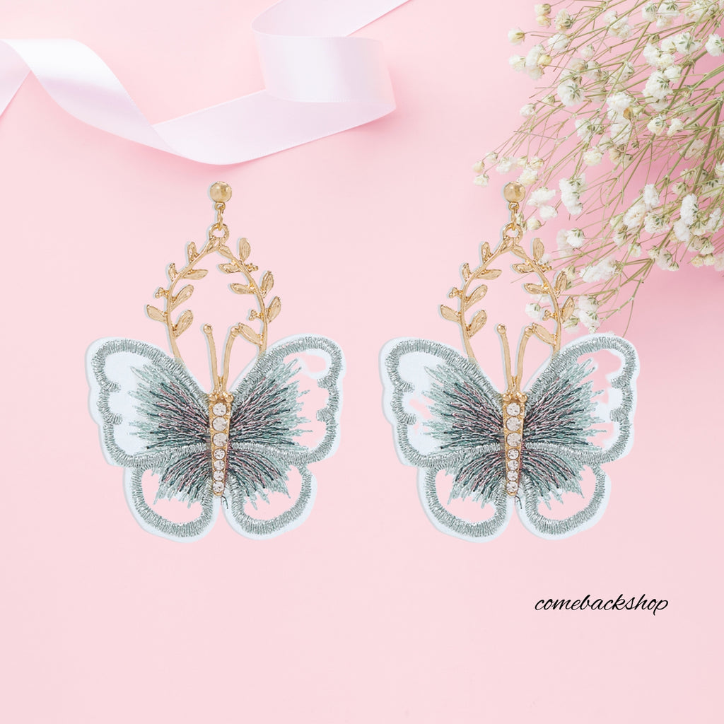 Butterfly Chain Tassel Drop Dangle Earrings for Women Asymmetric Butterfly Pendants Earrings for Girls