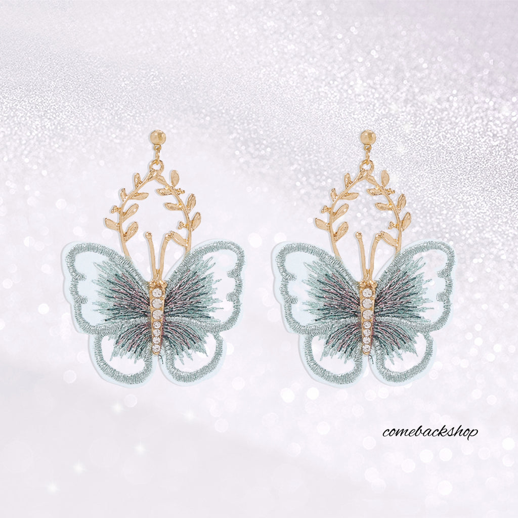 Butterfly Chain Tassel Drop Dangle Earrings for Women Asymmetric Butterfly Pendants Earrings for Girls