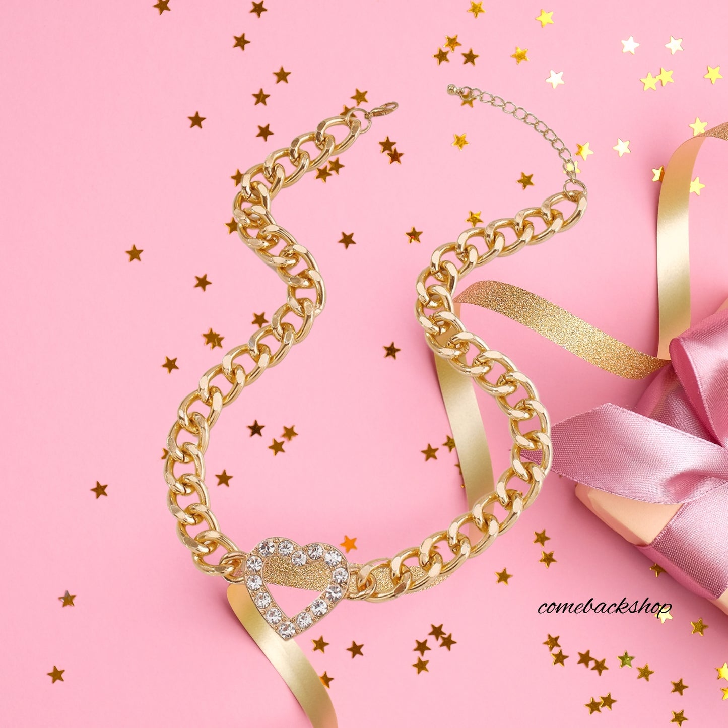 Gold Heart Necklace | Cute Dainty Love Pendant Necklaces for Women