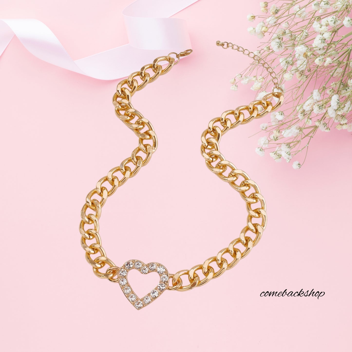 Gold Heart Necklace | Cute Dainty Love Pendant Necklaces for Women