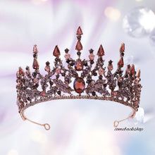 Load image into Gallery viewer, Violet Crystal Bridal Tiaras Crown Rhinestone Pageant Diadem Veil Tiara Headbands,Swarovski